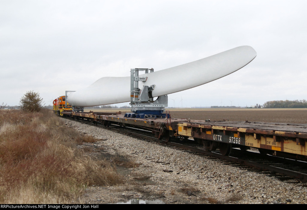 A TP&W wind turbine extra works at the east end of Hoosier Lift